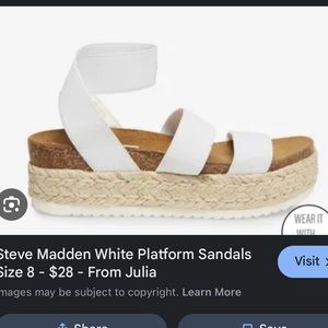 Gently worn Steve Madden white platform sandals size 6